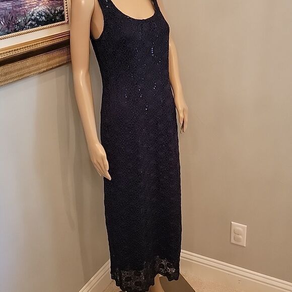 6P beautiful navy sequin dress so classy! - Picture 11 of 12